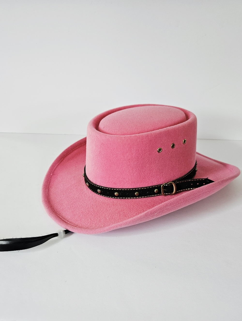 Vintage Western Express Inc. Pink Buckle Studded Detail Cowboy Gambler Hat 7-1/4